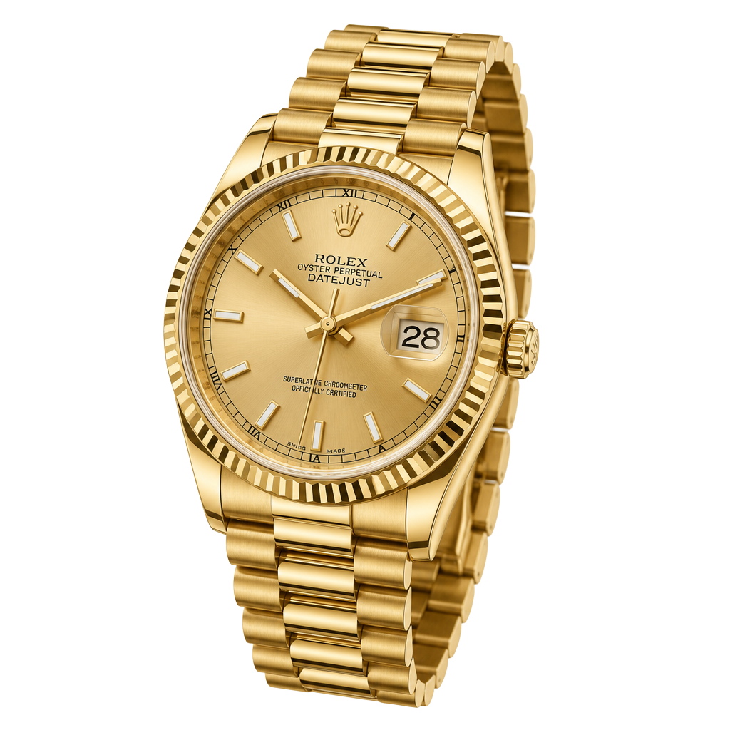Gold luxury wristwatch